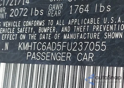 2015 Hyundai Veloster из США, поврежденный, VIN KMHTC6AD5FU237055